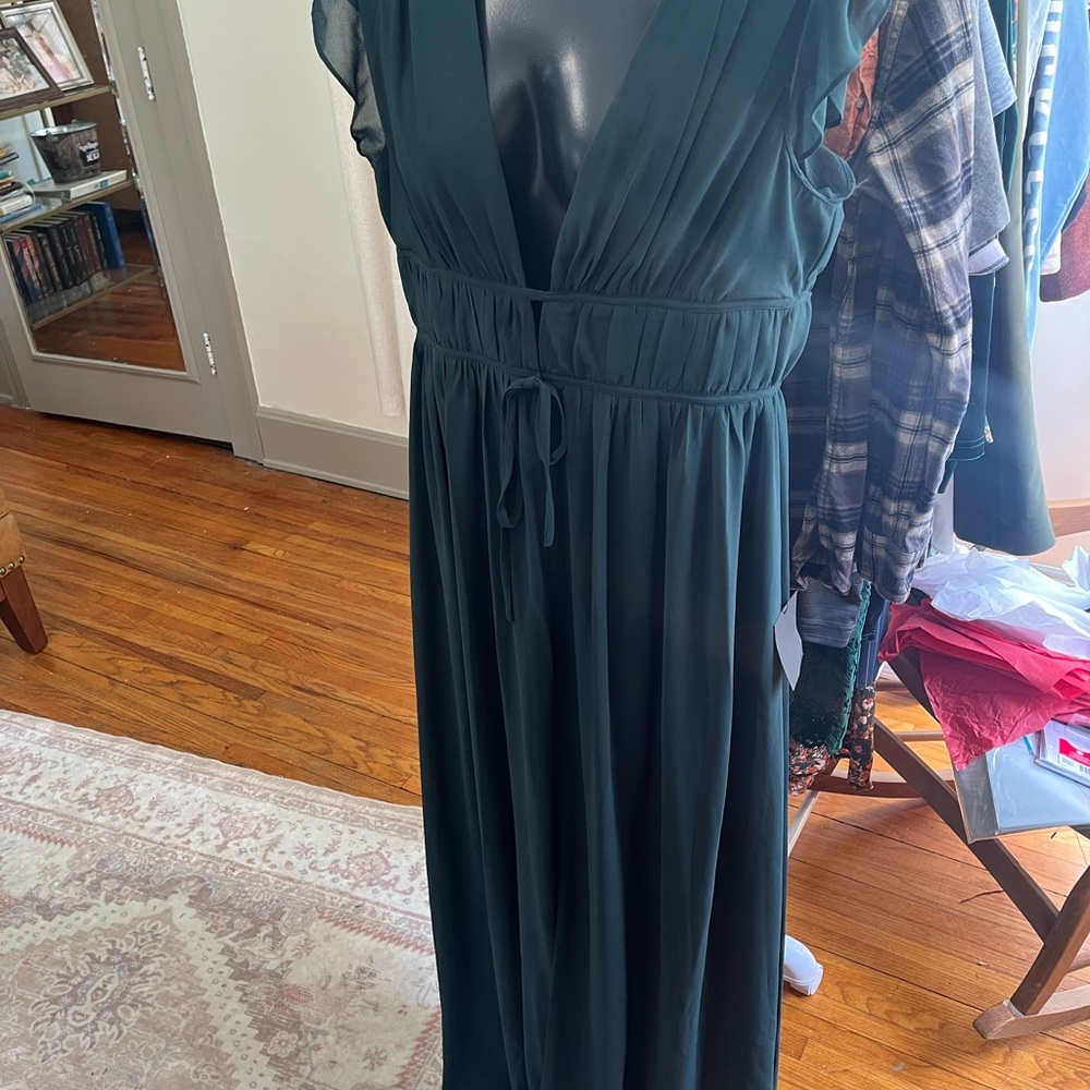 Lulu’s ‘I’m All Yours’ dark green maxi dress XL